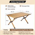 Wholesale Outdoor Egg Roll Table Bulk, Camping Folding Table Supplier with Wood Grain Finish, Upgraded Thicker Frame Easy to Assemble, Portable Roll-Up Table for Picnic Beach Garden Market