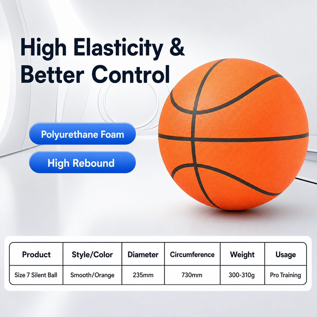 Wholesale Silent Basketball Bulk, Indoor Training Mute Ball Supplier, PU Foam High Bounce Noise Reduction Basketball, No Inflation Needed Soft Dribble Ball for Kids Youth