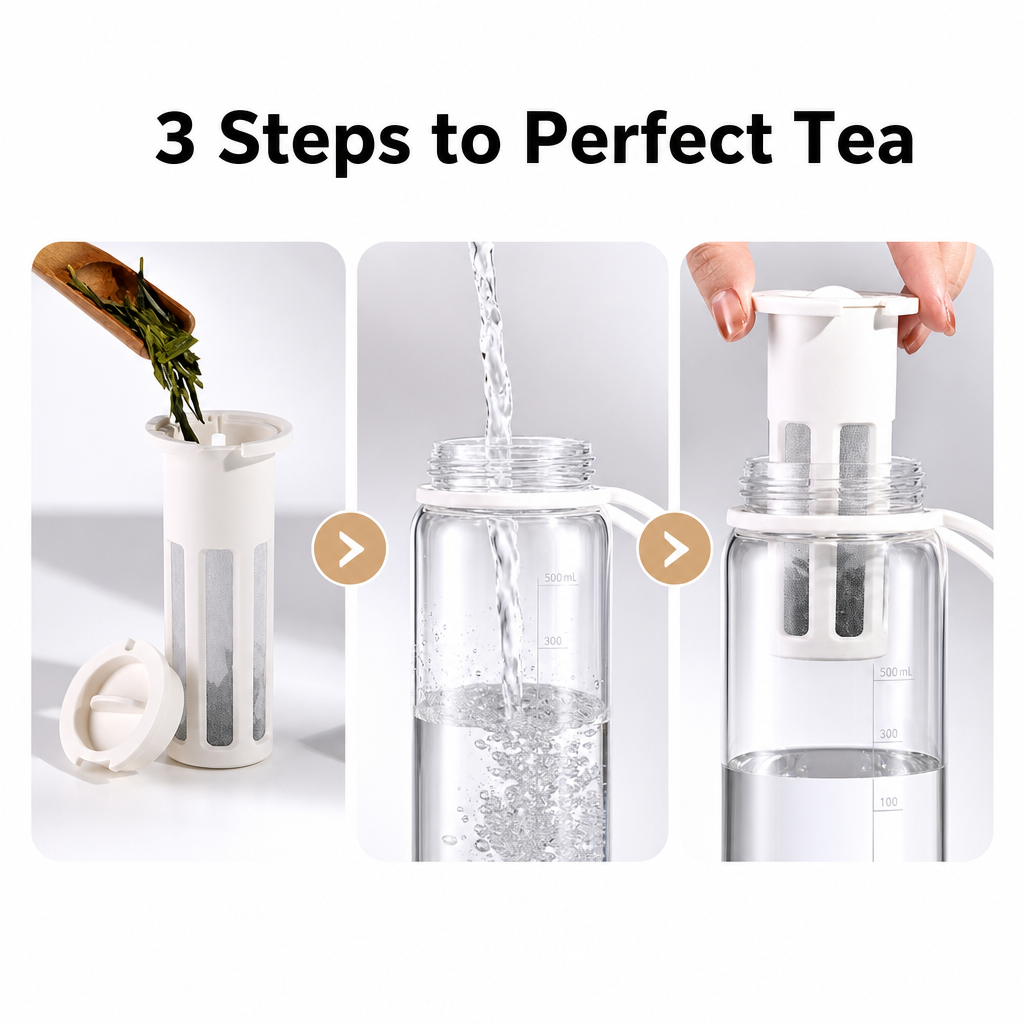 Wholesale Portable Plastic Water Bottle Bulk, Tea Infuser Tumbler Supplier, Food Grade PC Leak-proof Cold Brew Coffee Cup, High Value Minimalist Sports Bottle for Students Gift