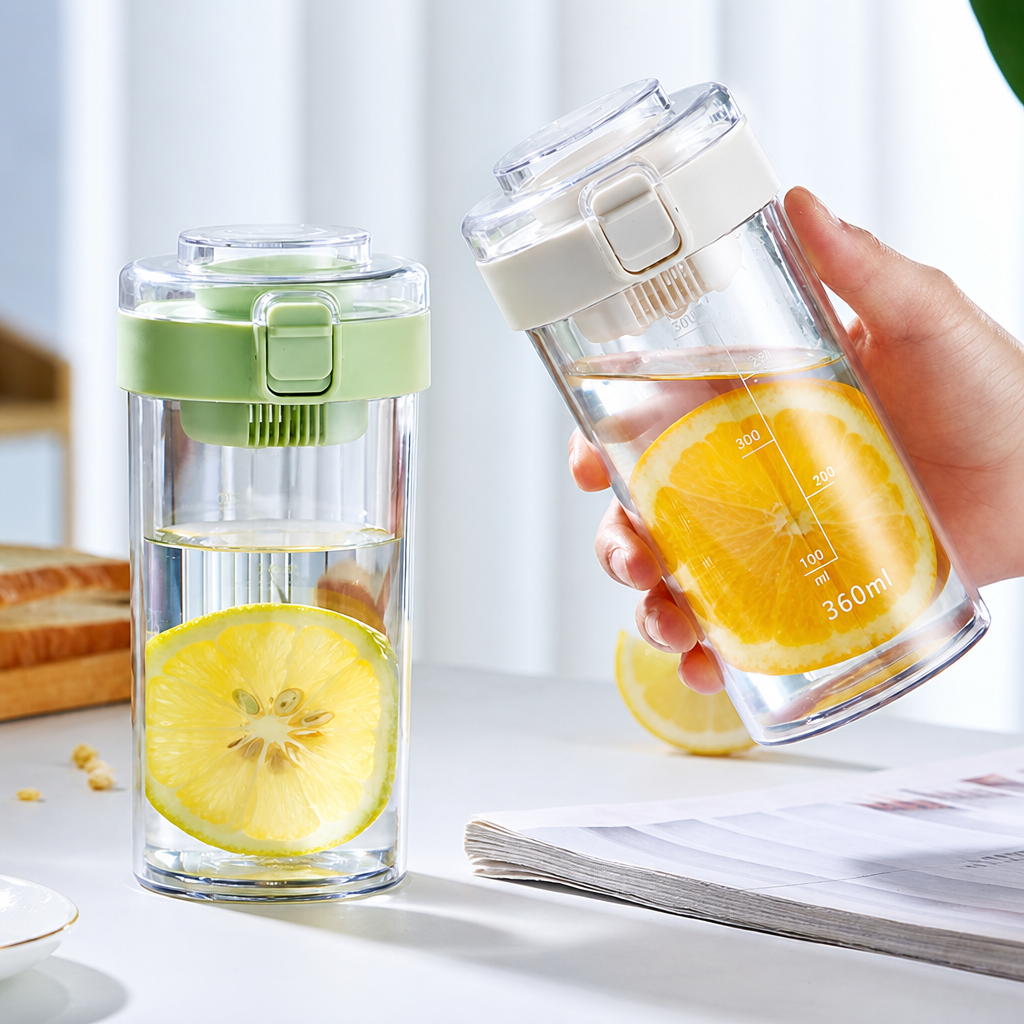 Wholesale Tea Infuser Tumbler Bulk, Portable Travel Tea Cup Supplier, Ins Style High Value Leak-proof Water Bottle with Handle, 360ml/500ml Direct Drink Cup