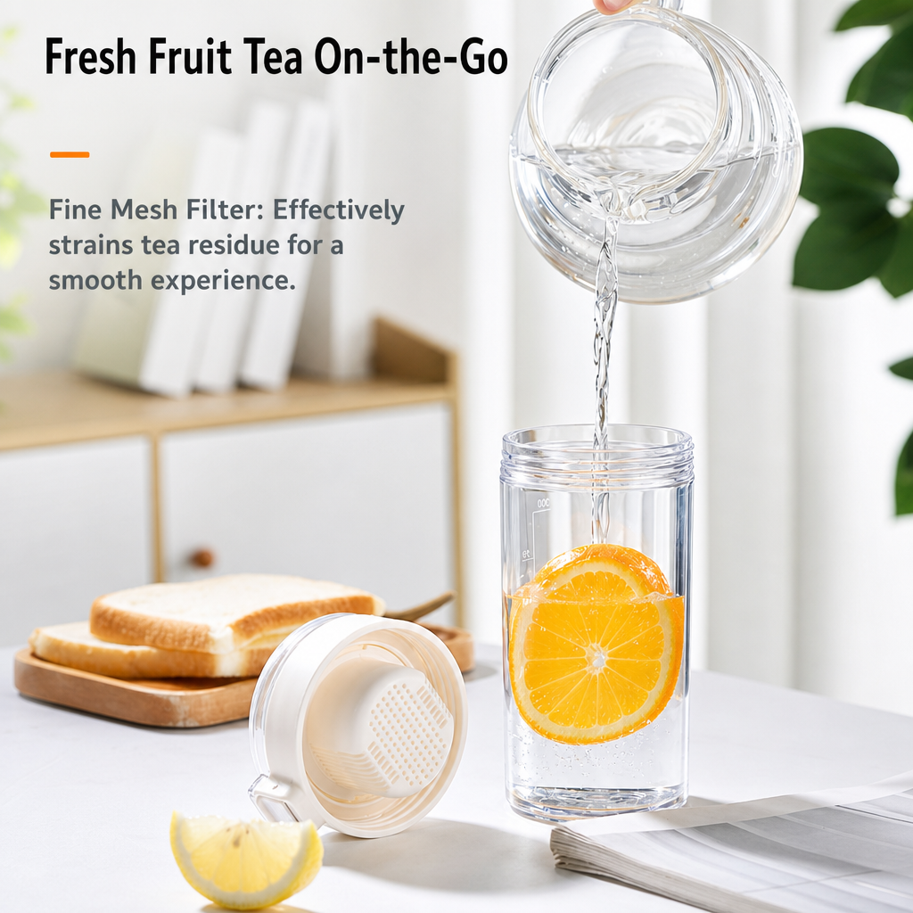 Wholesale Tea Infuser Tumbler Bulk, Portable Travel Tea Cup Supplier, Ins Style High Value Leak-proof Water Bottle with Handle, 360ml/500ml Direct Drink Cup