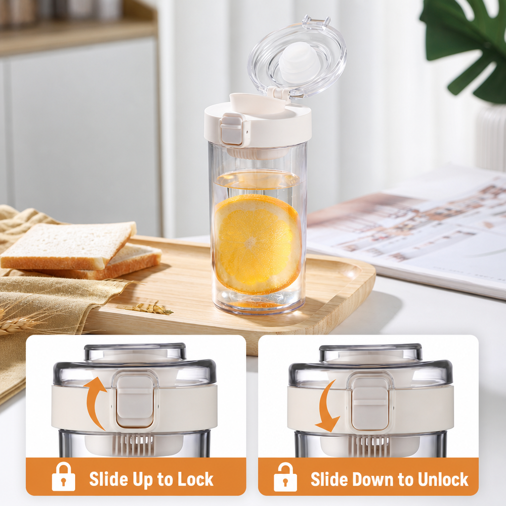 Wholesale Tea Infuser Tumbler Bulk, Portable Travel Tea Cup Supplier, Ins Style High Value Leak-proof Water Bottle with Handle, 360ml/500ml Direct Drink Cup