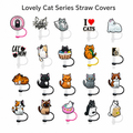 Wholesale Cute Cat Animal Silicone Straw Cover Bulk, 10mm Straw Tip Cap Dust Plug Supplier, Reusable Cartoon Straw Topper for Tumblers, Anime Party Straw Decoration Cross-border Accessories