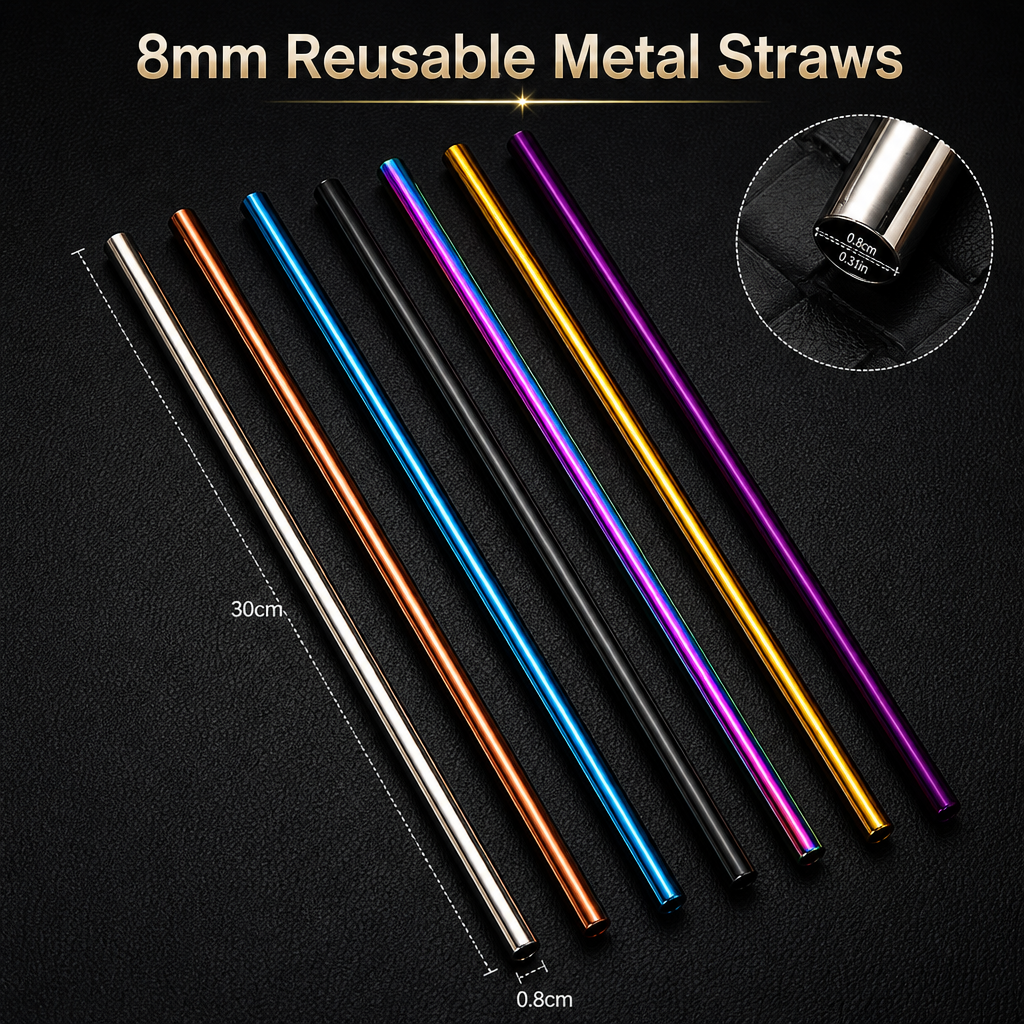 Wholesale 304 Stainless Steel Straw Set Bulk, 40oz Tumbler Straw Replacement Supplier, Car Cup Insulated Mug Straw with Cleaning Brush Cross-border Amazon