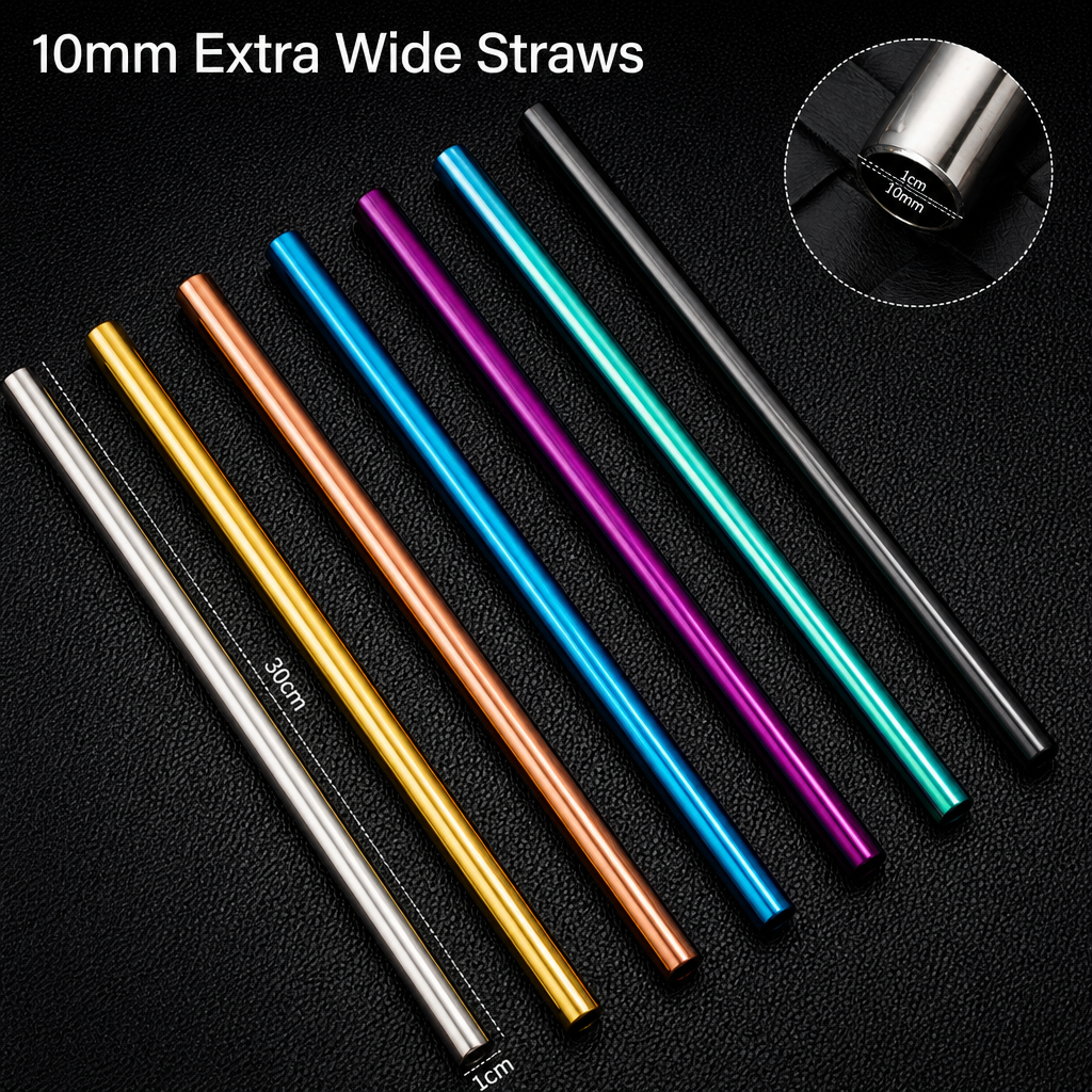 Wholesale 304 Stainless Steel Straw Set Bulk, 40oz Tumbler Straw Replacement Supplier, Car Cup Insulated Mug Straw with Cleaning Brush Cross-border Amazon